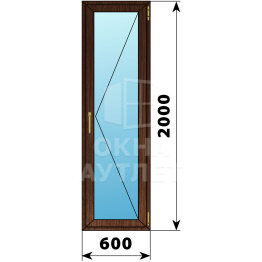 Стеклянная балконная дверь из дуба 600×2000 П ОА-63151