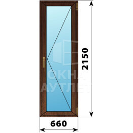 Стеклянная балконная дверь из дуба 660×2150 П ОА-61033