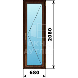 Стеклянная балконная дверь из дуба 680×2080 П ОА-60928