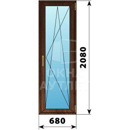 Стеклянная балконная дверь из дуба 680×2080 ПО ОА-60955