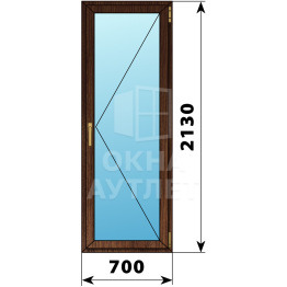 Стеклянная балконная дверь из дуба 700×2130 П ОА-63331