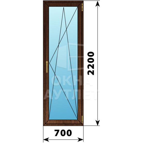 Стеклянная балконная дверь из дуба 700×2200 ПО ОА-63379