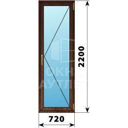 Стеклянная балконная дверь из дуба 720×2200 П ОА-61159