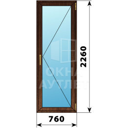 Стеклянная балконная дверь из дуба 760×2260 П ОА-63433