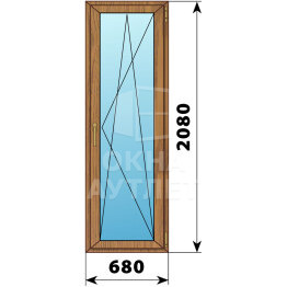Стеклянная балконная дверь из лиственницы 680×2080 ПО ОА-59893
