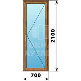Стеклянная балконная дверь из лиственницы 700×2100 П ОА-58810