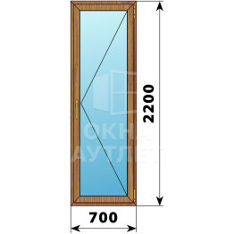 Стеклянная балконная дверь из лиственницы 700×2200 П ОА-60040