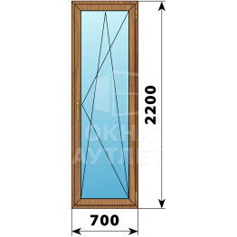 Стеклянная балконная дверь из лиственницы 700×2200 ПО ОА-60070