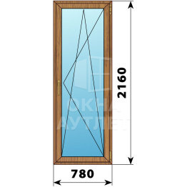 Стеклянная балконная дверь из лиственницы 780×2160 ПО ОА-62929