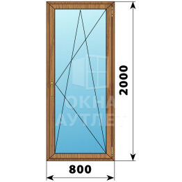 Стеклянная балконная дверь из лиственницы 800×2000 ПО ОА-60088