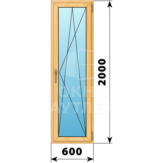 Стеклянная балконная дверь из сосны 600×2000 ПО ОА-59059