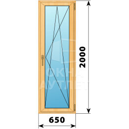 Стеклянная балконная дверь из сосны 650×2000 ПО ОА-59134