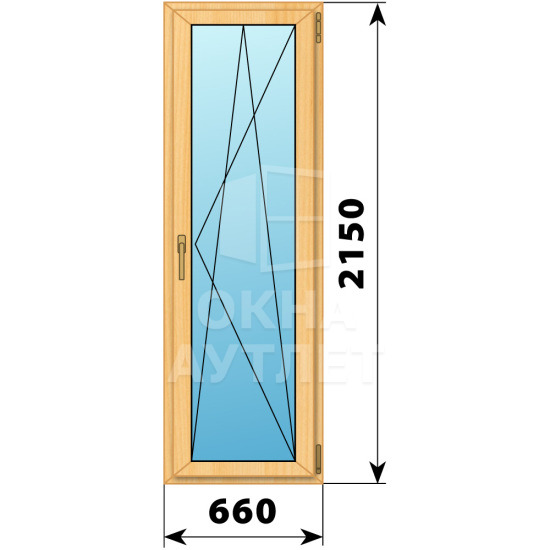 Стеклянная балконная дверь из сосны 660×2150 ПО ОА-59338