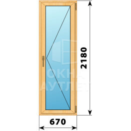 Стеклянная балконная дверь из сосны 670×2180 П ОА-59350