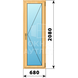 Стеклянная балконная дверь из сосны 680×2080 П ОА-59221