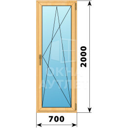 Стеклянная балконная дверь из сосны 700×2000 ПО ОА-59206