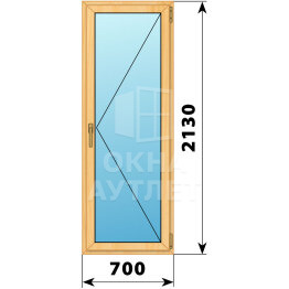 Стеклянная балконная дверь из сосны 700×2130 П ОА-62785