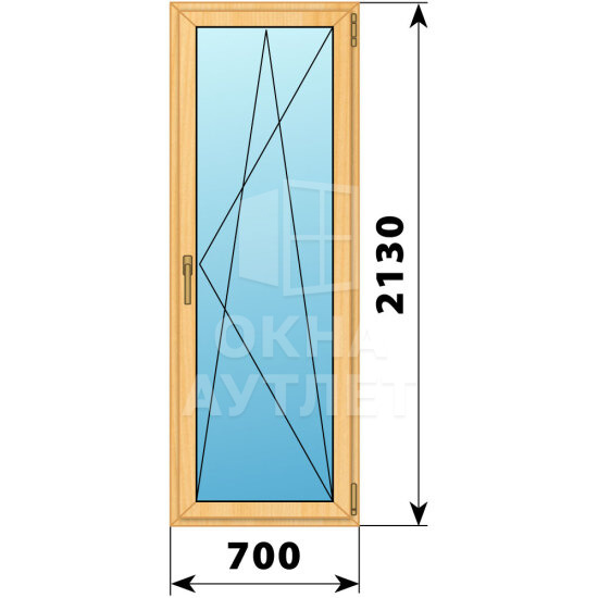 Стеклянная балконная дверь из сосны 700×2130 ПО ОА-62788
