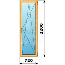 Стеклянная балконная дверь из сосны 720×2200 ПО ОА-59524