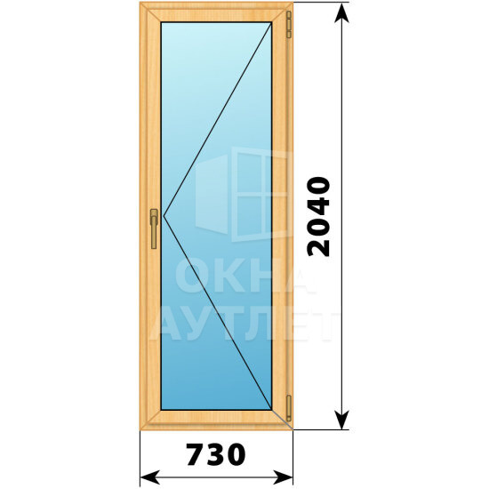 Стеклянная балконная дверь из сосны 730×2040 П ОА-59263