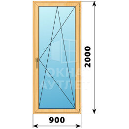 Стеклянная балконная дверь из сосны 900×2000 ПО ОА-58831