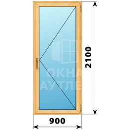 Стеклянная балконная дверь из сосны 900×2100 П ОА-59782