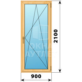 Стеклянная балконная дверь из сосны 900×2100 ПО ОА-59821