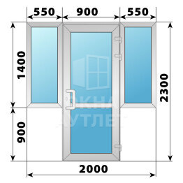 Теплая алюминиевая входная группа 2000×2300 ОА-66004