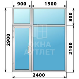 Теплая алюминиевая входная группа 2400×2900 ОА-64030