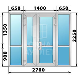 Теплая алюминиевая входная группа 2700×2250 ОА-64039