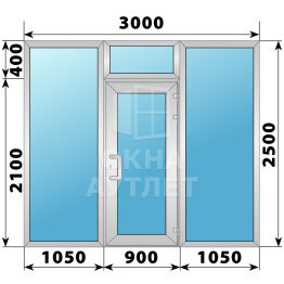Теплая алюминиевая входная группа 3000×2500 ОА-66436