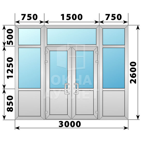 Теплая алюминиевая входная группа 3000×2600 №2 ОА-66454