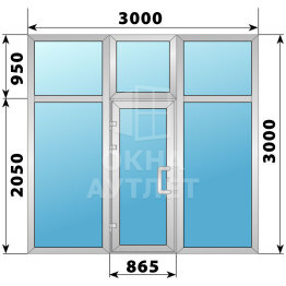 Теплая алюминиевая входная группа 3000×3000 №3 ОА-64333