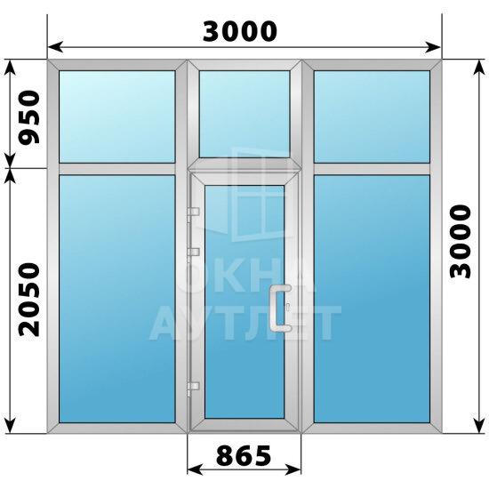 Теплая алюминиевая входная группа 3000×3000 №3 ОА-64333