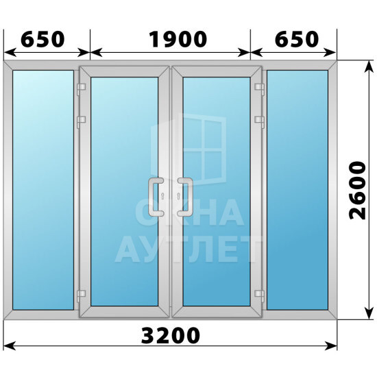 Теплая алюминиевая входная группа 3200×2600 ОА-63886