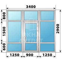 Теплая алюминиевая входная группа 3400×2900 ОА-66466