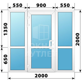 Теплая пластиковая входная группа 2000×2000 №2 ОА-63664