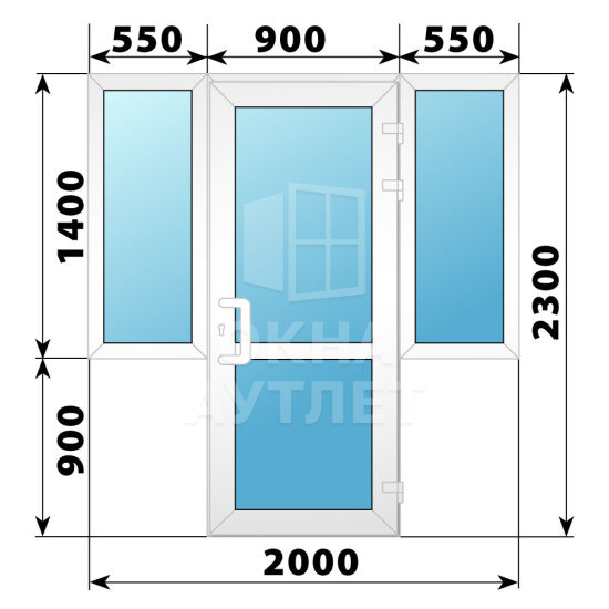 Теплая пластиковая входная группа 2000×2300 ОА-63670