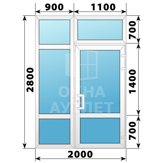 Теплая пластиковая входная группа 2000×2800 ОА-63682