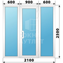 Теплая пластиковая входная группа 2100×2500 ОА-63676