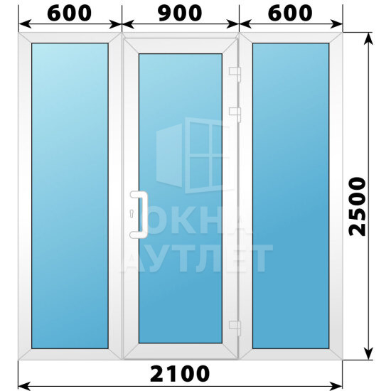 Теплая пластиковая входная группа 2100×2500 ОА-63676