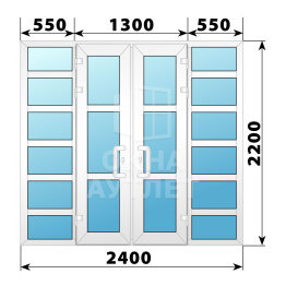 Теплая пластиковая входная группа 2400×2200 ОА-63601