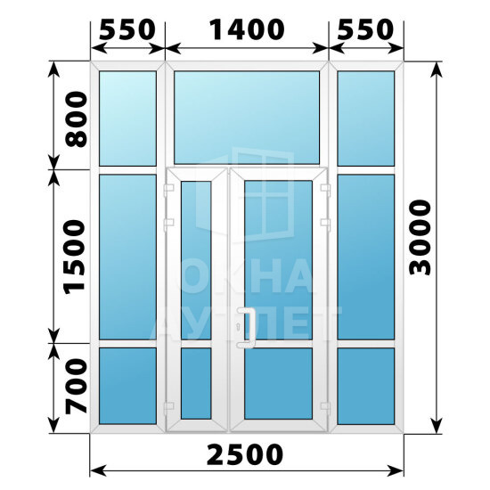Теплая пластиковая входная группа 2500×3000 ОА-63604