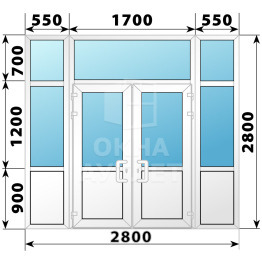 Теплая пластиковая входная группа 2800×2800 №2 ОА-63742