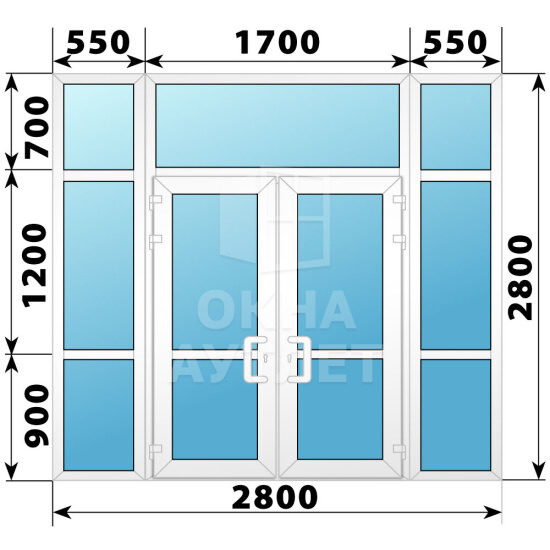 Теплая пластиковая входная группа 2800×2800 ОА-63739