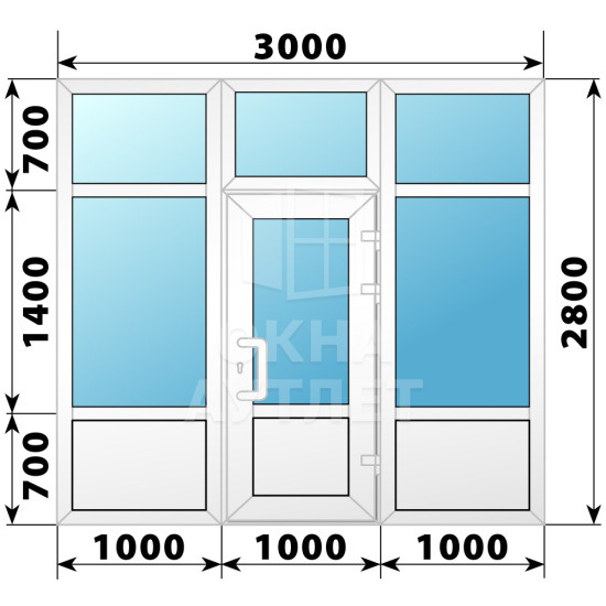 Теплая пластиковая входная группа 3000×2800 ОА-63703