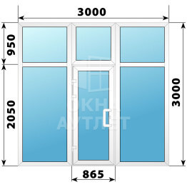 Теплая пластиковая входная группа 3000×3000 №3 ОА-63712