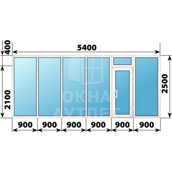 Теплая пластиковая входная группа 5400×2500 ОА-63610