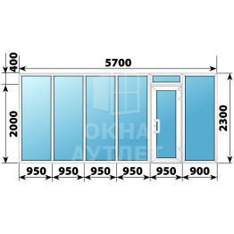 Теплая пластиковая входная группа 5700×2300 ОА-63766