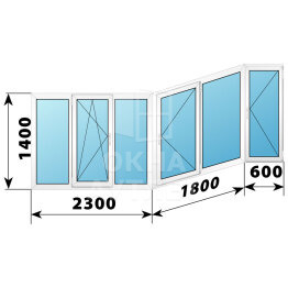 Теплое пластиковое остекление балкона П-111М 4100×1400 ОА-55669